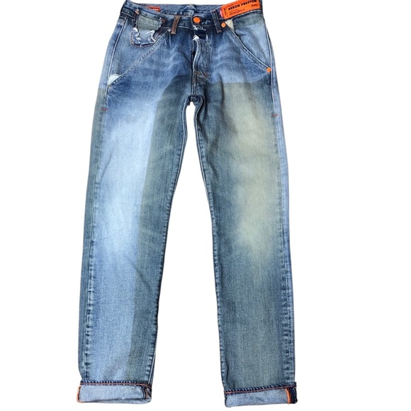 Heron Preston X Levis 501 Jeans Men's Sz 29X32 Deconstructed Denim Buttonfly - Picture 2 of 11